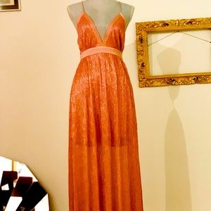 Vicky Tiel spaghetti strap maxi dress